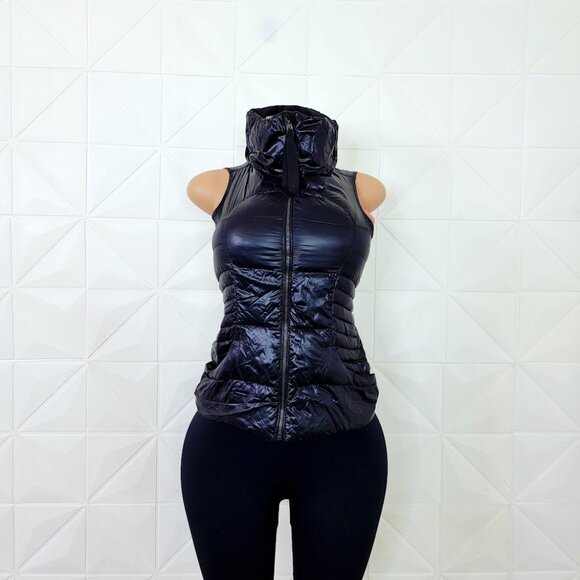 Lululemon Women's Black Fluffin Awesome Goose Down Full-Zip Puffer Vest Size 4 - Picture 2 of 8